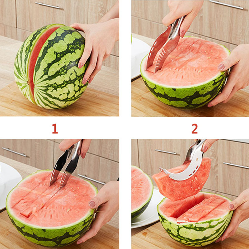 D7kjstainless watermelon slicer cutter tool watermelon melon cutter slicer cutters for fruit kitchen gadgets watermelon knife