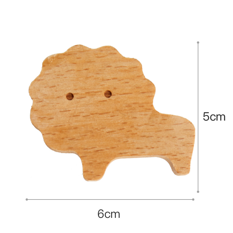 54z11pcs Wooden Hooks Cute Room Decor Animal Hook Wall Keychain Coat Hook Home Decoration Solid Wood