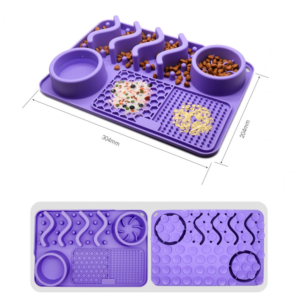 7grsslow feeder upgraded 3 in 1 dog bowls dog licking mat with suction cups for anxiety