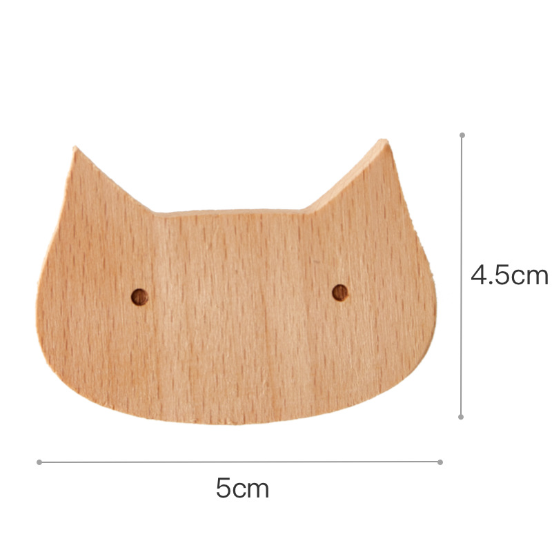 8KMO1pcs Wooden Hooks Cute Room Decor Animal Hook Wall Keychain Coat Hook Home Decoration Solid Wood