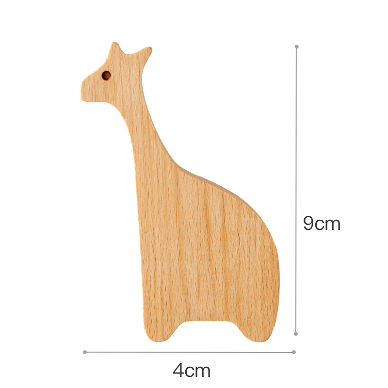 AXuk1pcs Wooden Hooks Cute Room Decor Animal Hook Wall Keychain Coat Hook Home Decoration Solid Wood