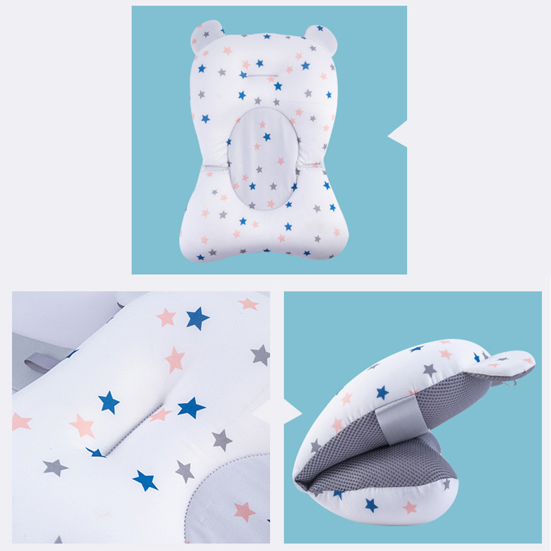 E17kportable baby bathtub pad ajustable bath tub shower cushion newborn support seat mat foldable baby bath