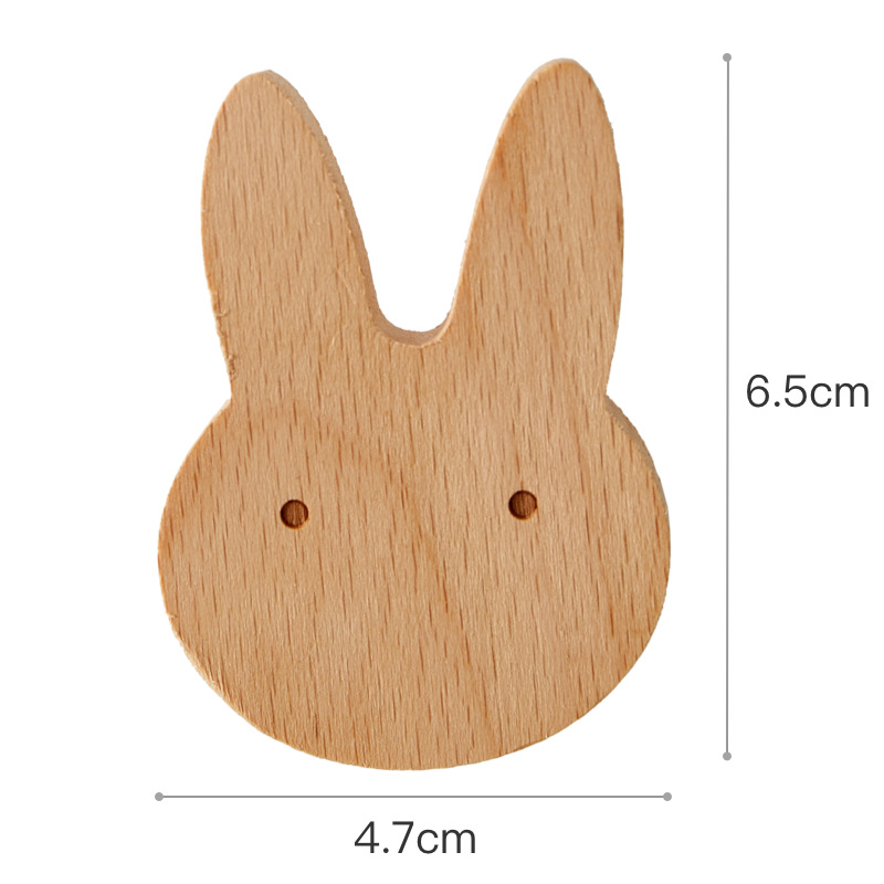 MMCf1pcs Wooden Hooks Cute Room Decor Animal Hook Wall Keychain Coat Hook Home Decoration Solid Wood