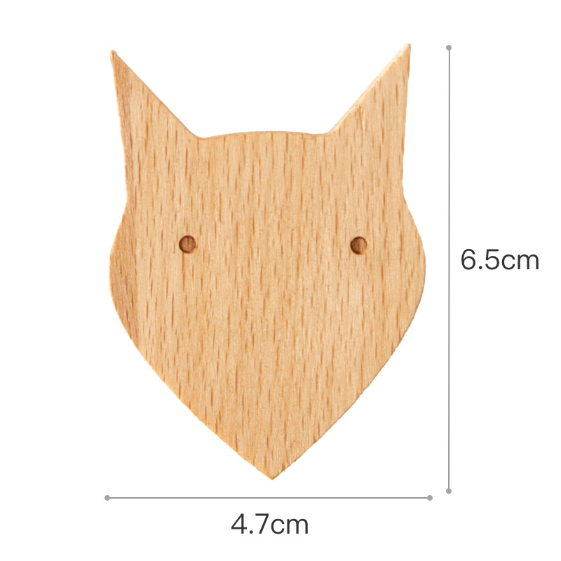 p69Z1pcs Wooden Hooks Cute Room Decor Animal Hook Wall Keychain Coat Hook Home Decoration Solid Wood