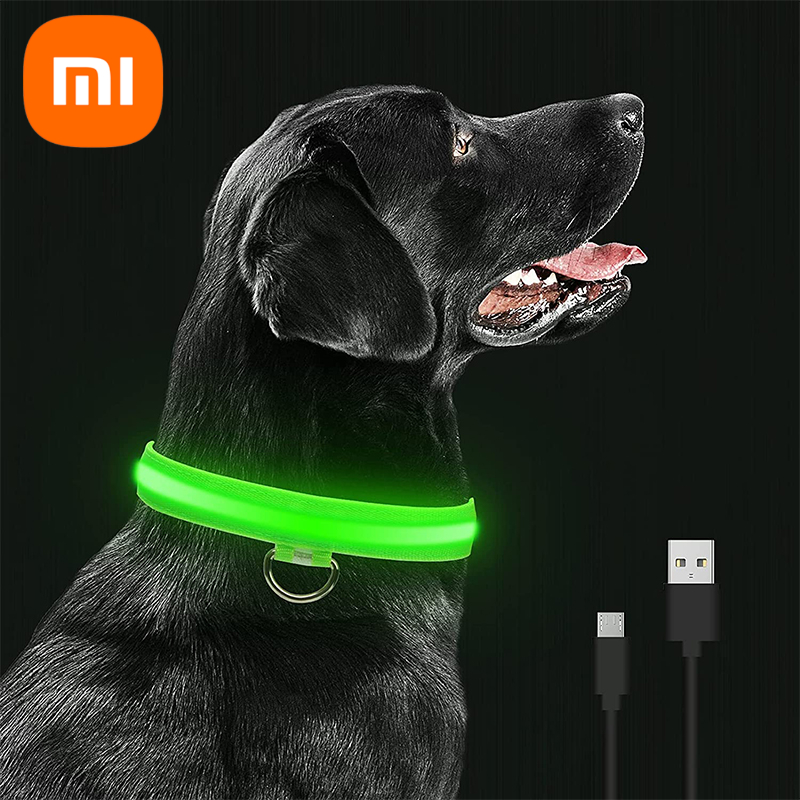 r6INLED Glowing Dog Collars Rechargeable Waterproof Luminous Collar Adjustable Dog Night Light Collar Pet Dog Safety