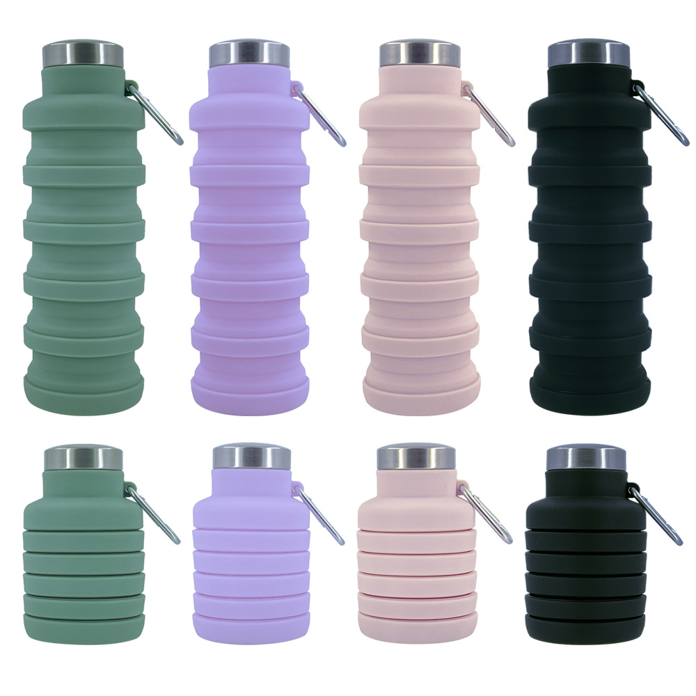 uCvbNew Portable Silicone Water Bottle Retractable Folding Coffee Bottle Cups E Outdoor Travel Tools Collapsible Sport