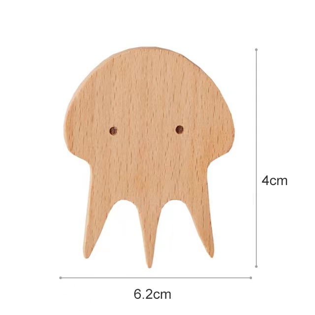 xJZ21pcs Wooden Hooks Cute Room Decor Animal Hook Wall Keychain Coat Hook Home Decoration Solid Wood